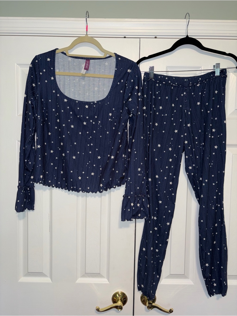 Adore Me Navy Blue Star Print Pajama Set women size large